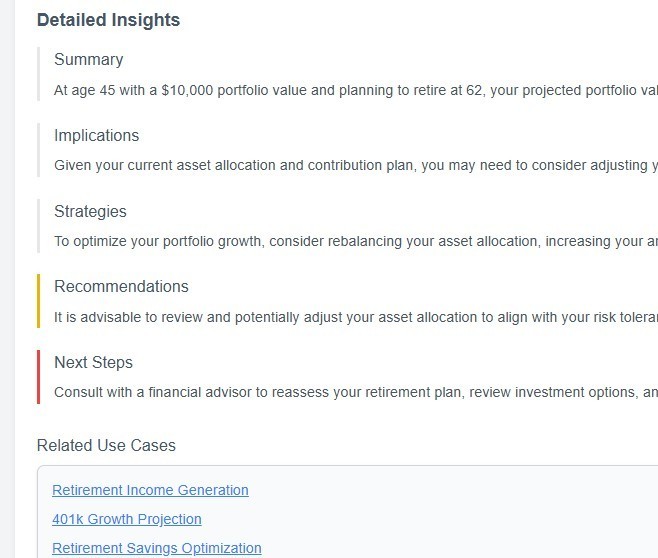 Interactive portfolio allocation: Visualize cash flow and savings